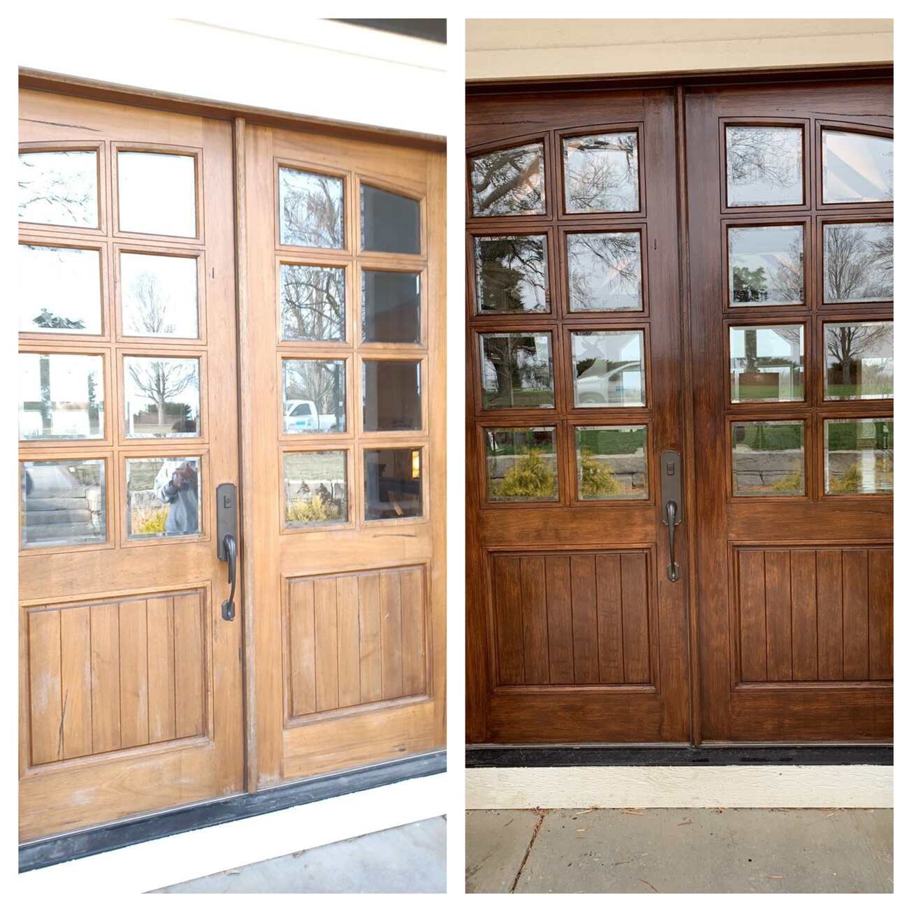 Door Stain Before & After Comparison