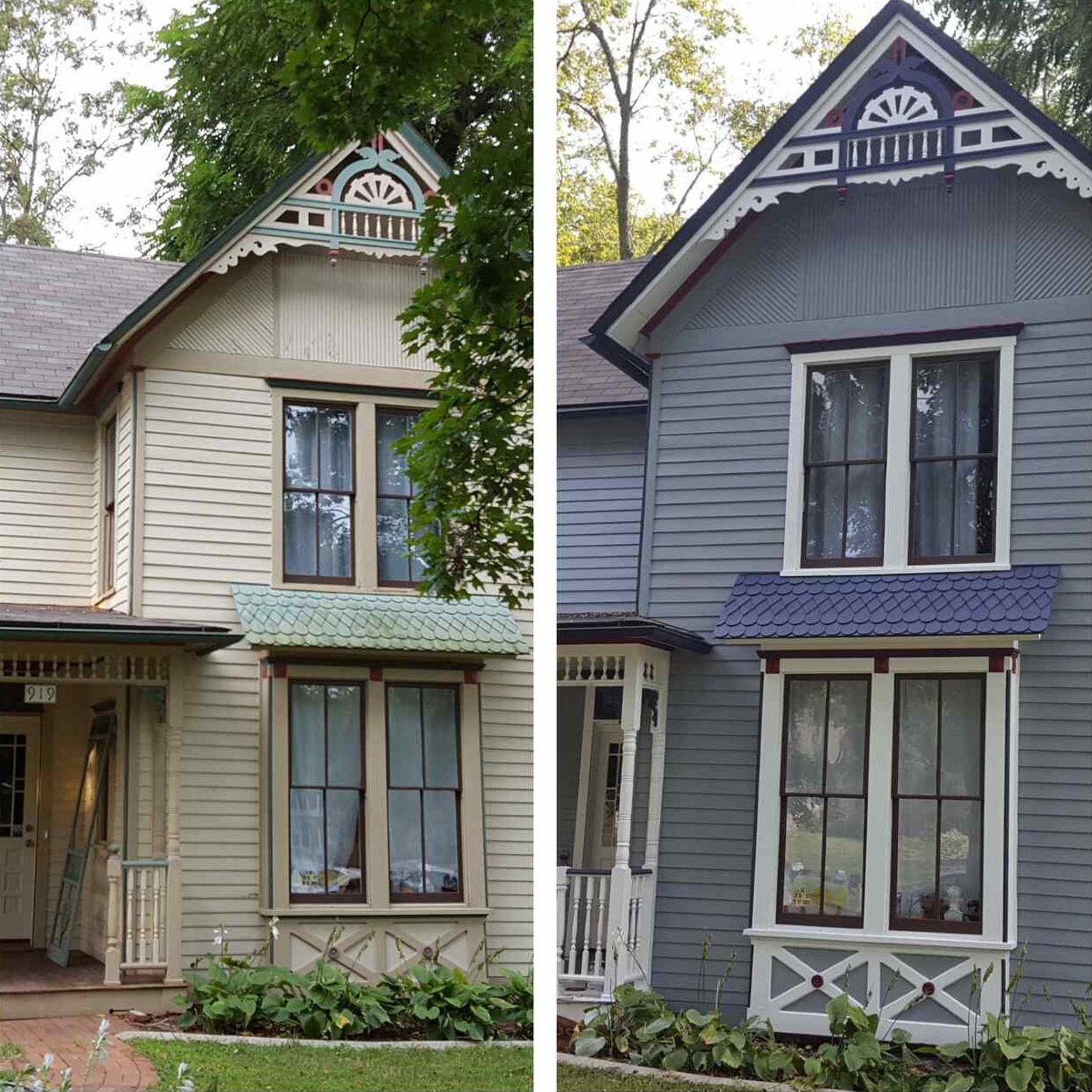 Exterior Painting Before and After Comparison