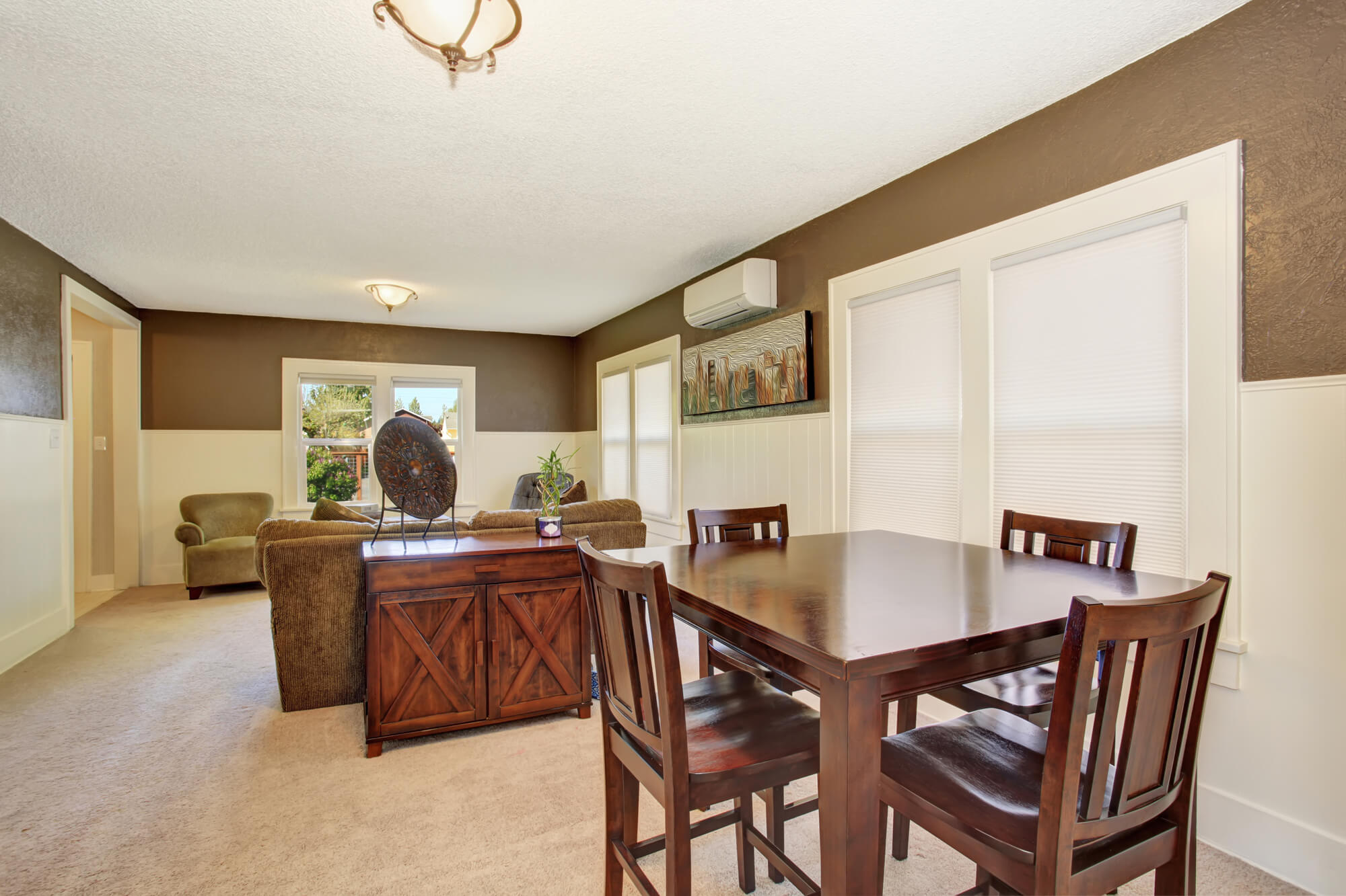 House Interior with sofa, dining table and chairs- Lawrence, KS house painters